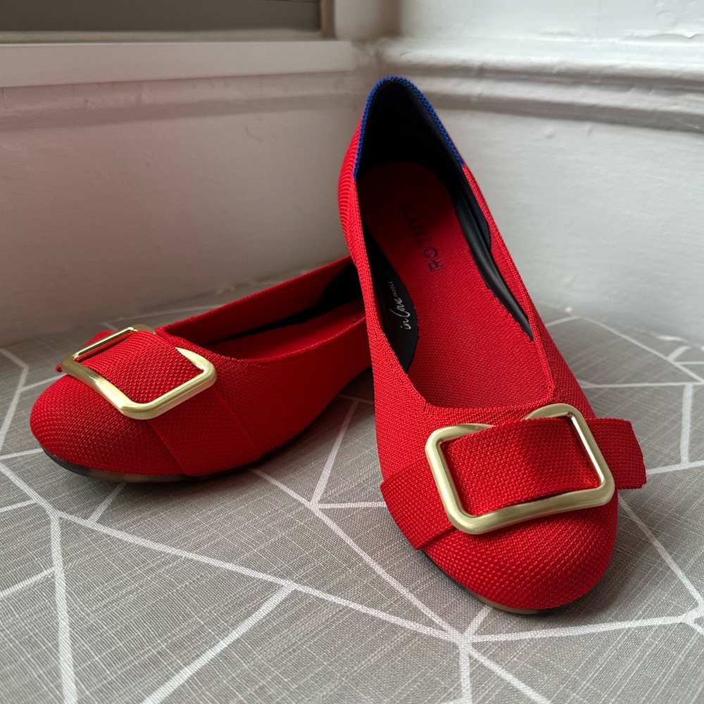 Rothy’s The Emblem Ballet Flat in Cardinal Red